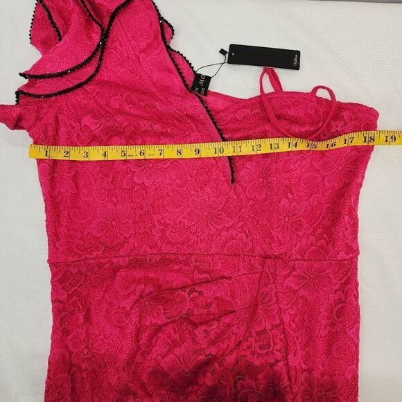 VFSHOW Size XL Womens Ruffle One Shoulder Strap Ruched Formal Prom Split Maxi La - Picture 3 of 12